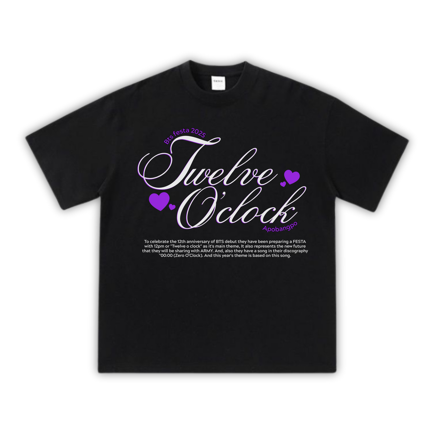 BTS "Twelve O'Clock" T-Shirt – Kpop Comeback Tribute Tee for ARMY | Premium BTS Fan Merch