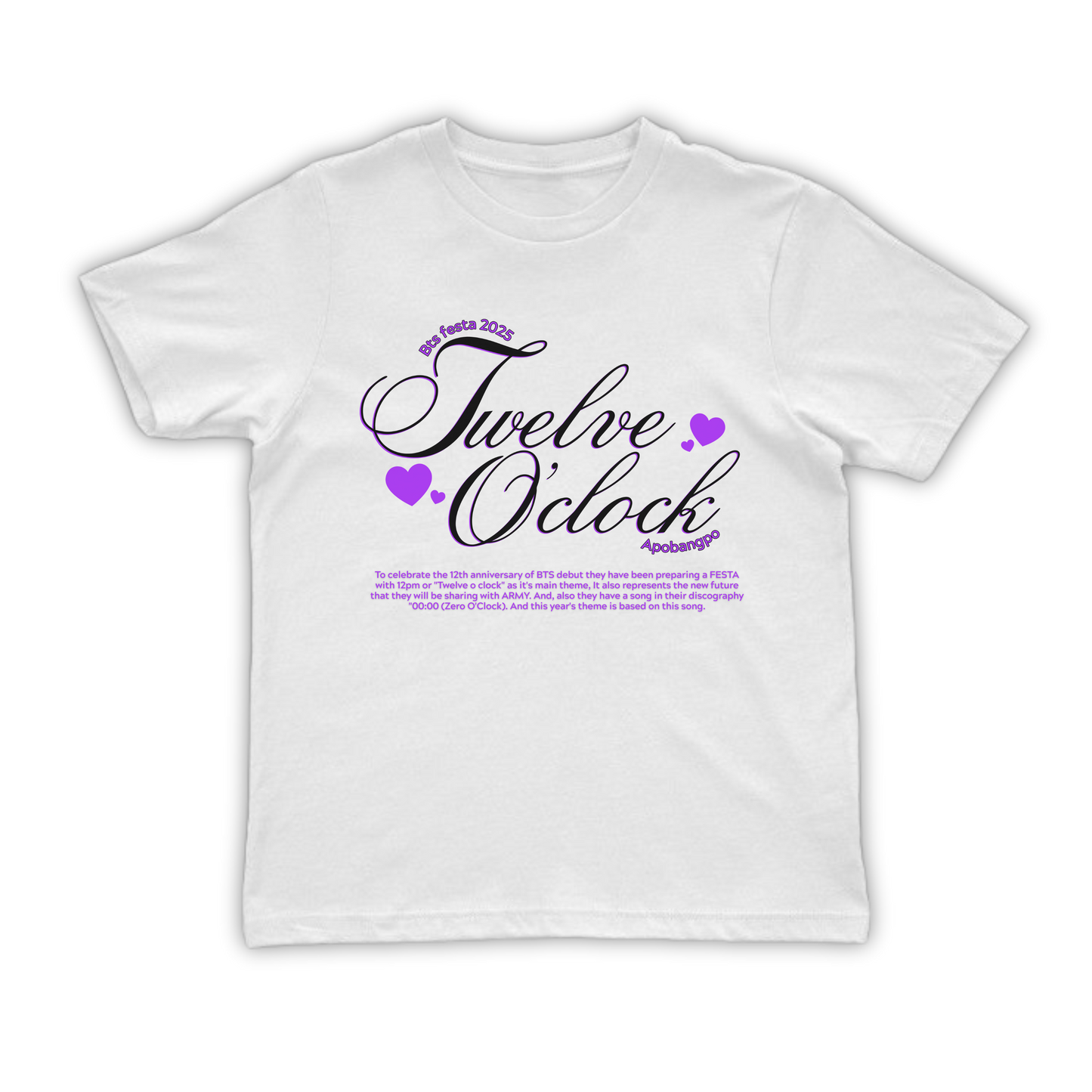 BTS "Twelve O'Clock" T-Shirt – Kpop Comeback Tribute Tee for ARMY | Premium BTS Fan Merch