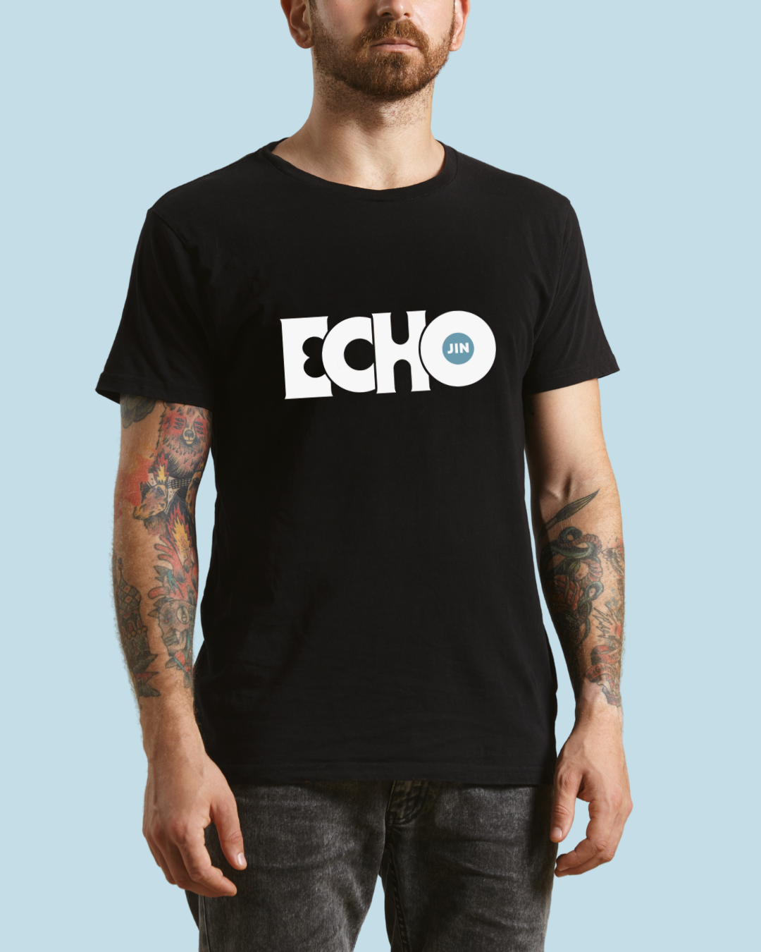 BTS Jin "Echo" T-Shirt – Soft Cotton Kpop Tee for ARMY, Minimalist Korean Merch for Fans