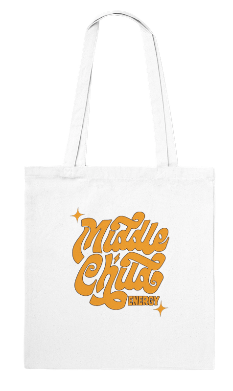 “Middle Child Energy” 100% Cotton Tote Bag – Durable, Stylish & Eco-Friendly