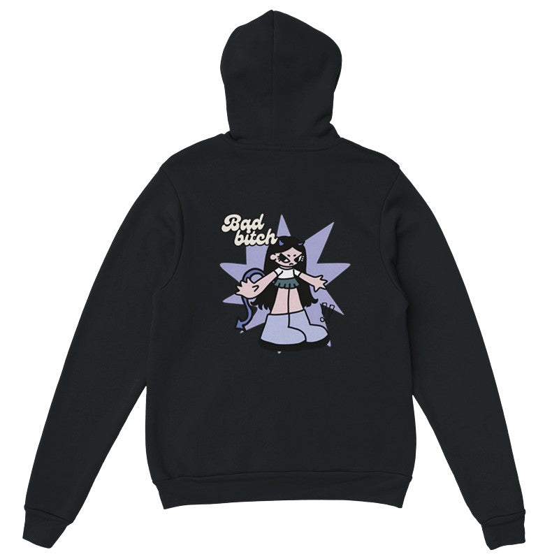 Bad Bitch Pullover Streetwear Hoodie – Double Sided Design, Bold, Cozy & Statement-Making