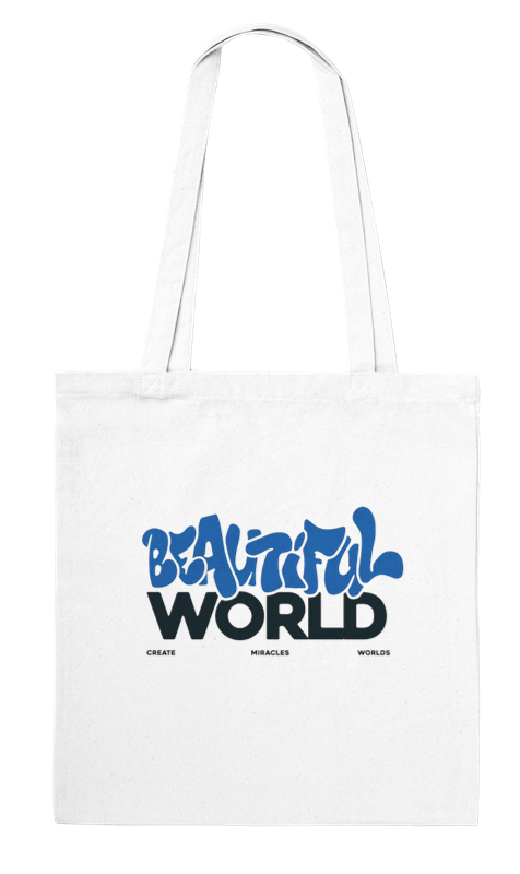 Beautiful World 100% Cotton Tote Bag – Eco-Friendly Everyday Bag with Soul