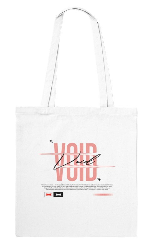 “Void” 100% Cotton Tote Bag – Eco-Friendly Minimalist Carryall for Everyday Use