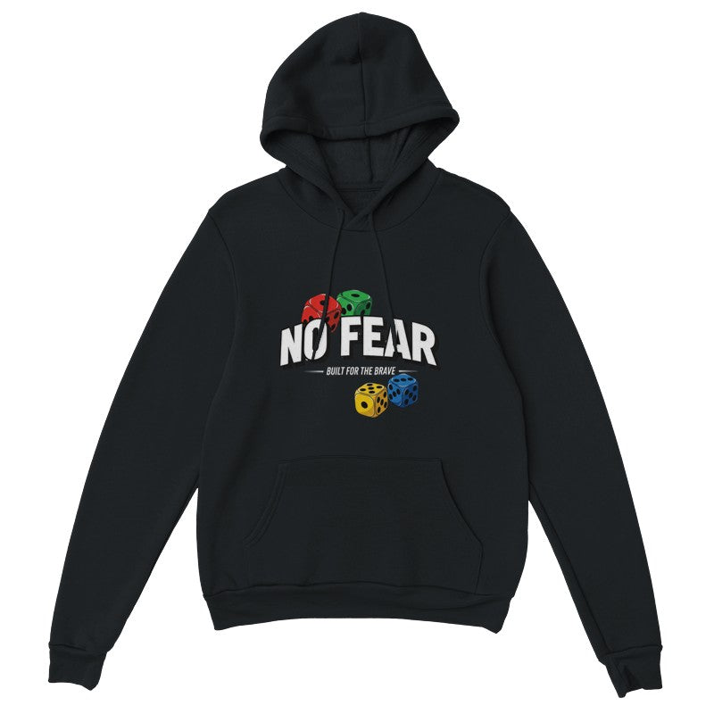 "No Fear" Pullover Hoodie – Unisex Streetwear, Motivational Graphic Hoodie, Oversized Fit, Cotton Blend