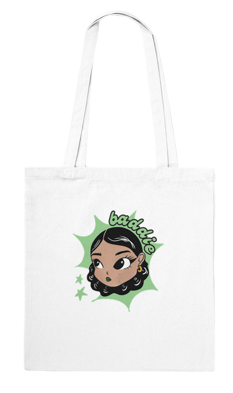 Baddie Tote Bag – 100% Cotton Eco-Friendly Streetwear Tote for Women