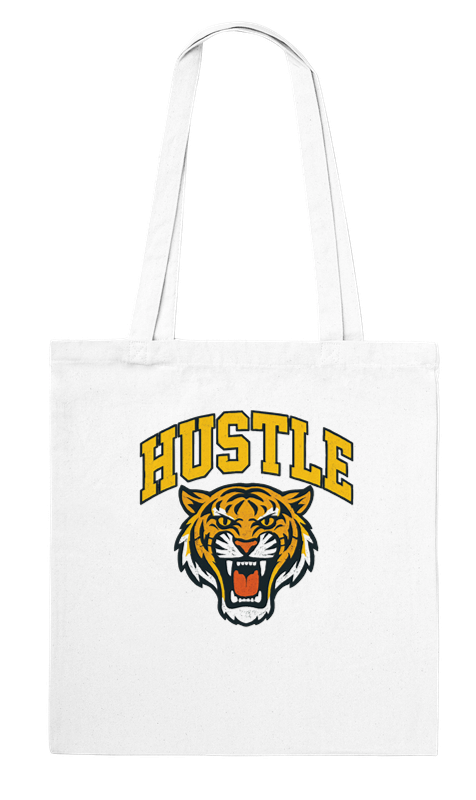 Hustle & Carry Tote Bag – 100% Cotton Motivational Bag for Everyday Grind