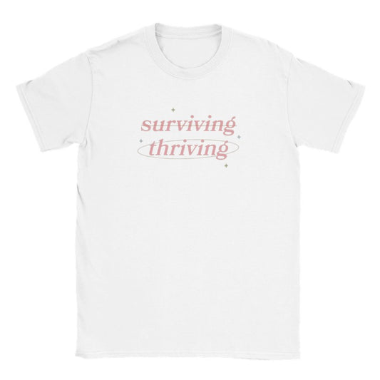 Surviving Thriving Graphic Streetwear T-Shirt – Motivational Oversized Tee for Men & Women